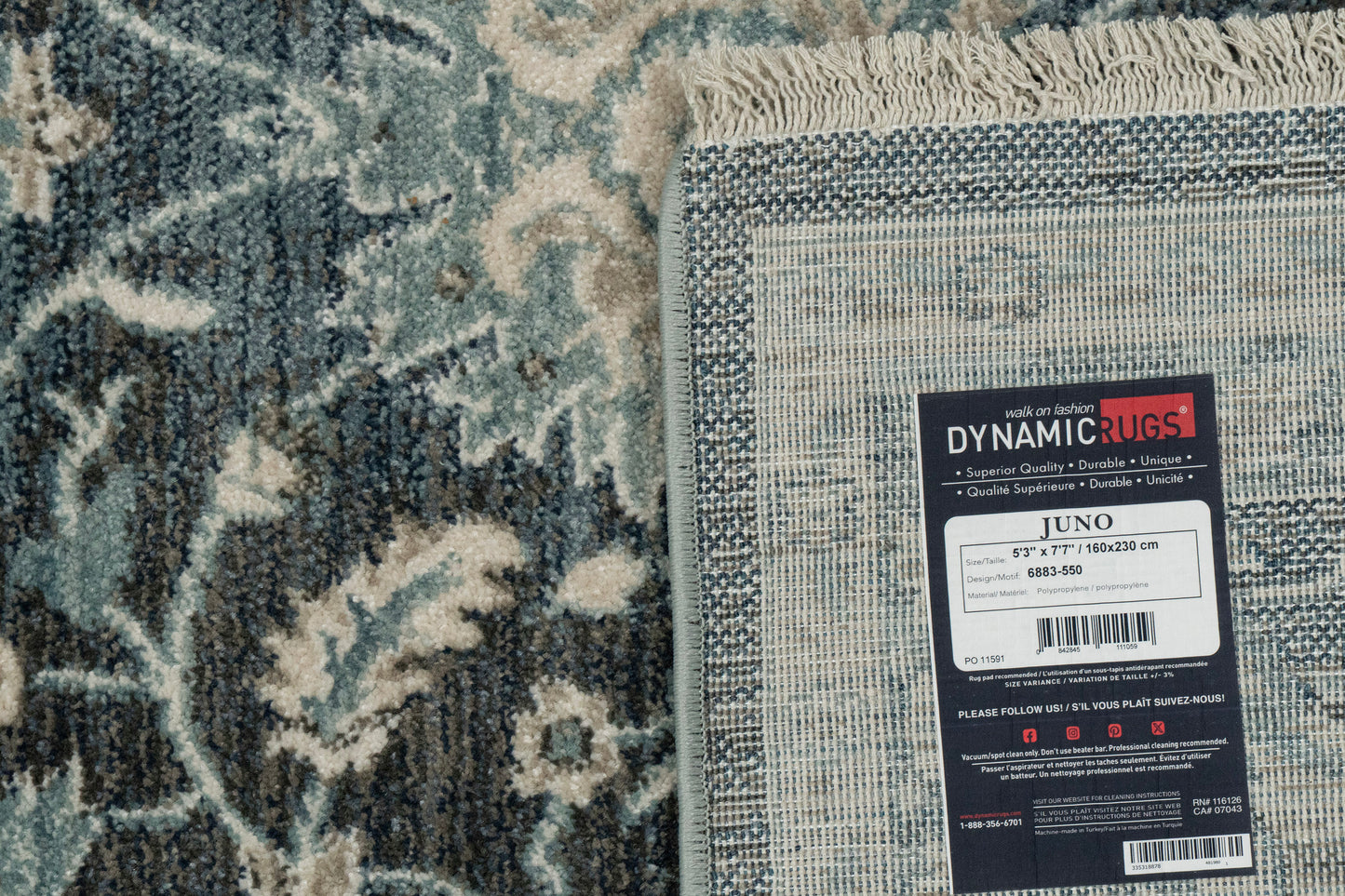 Juno Transitional Blue Floral Medium Pile Rug