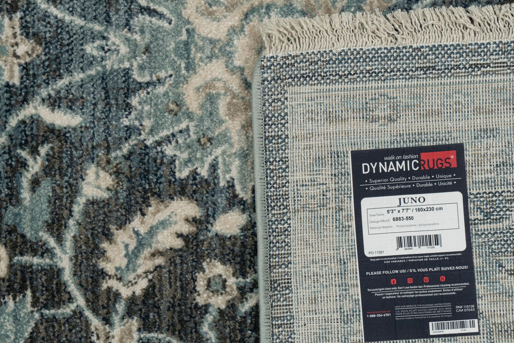 Juno Transitional Blue Floral Medium Pile Rug
