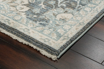Juno Transitional Blue Floral Medium Pile Rug