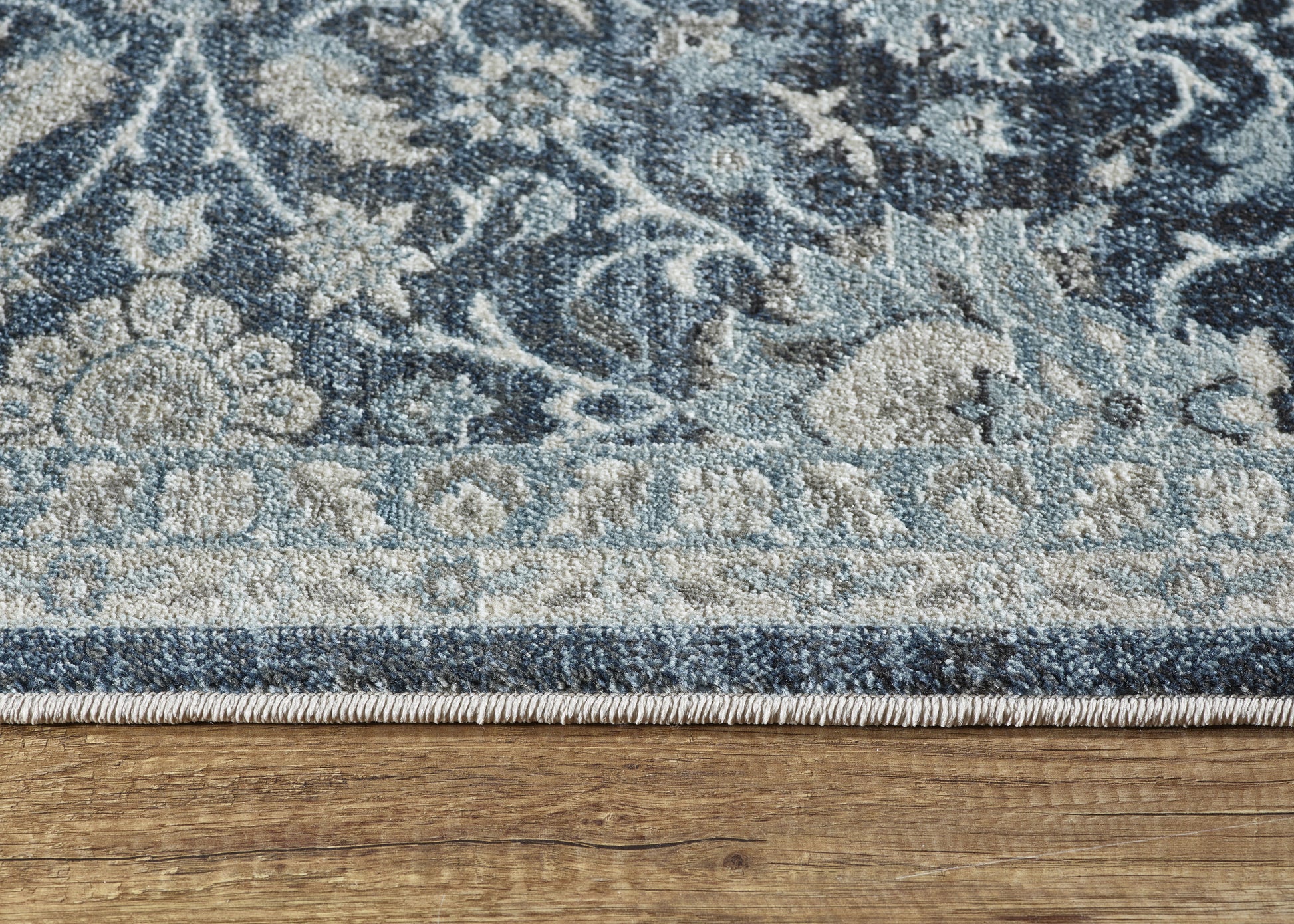 Juno Transitional Blue Floral Medium Pile Rug