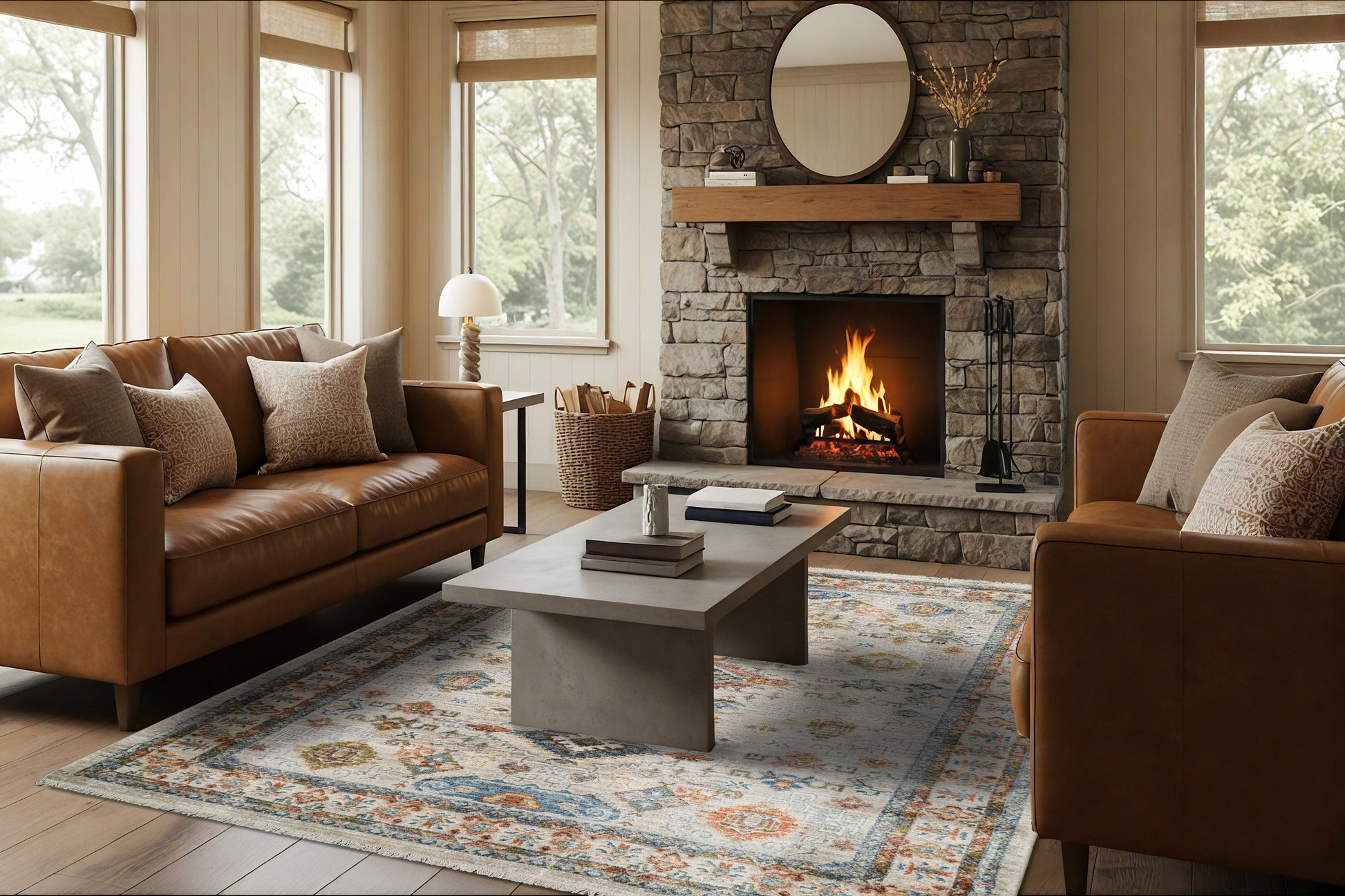 Juno Traditional Ivory/Multi Oriental Medium Pile Rug