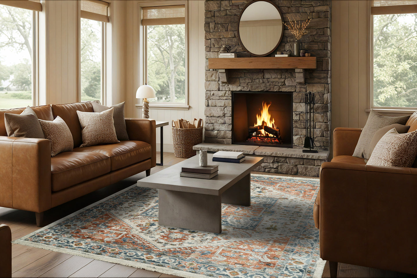 Juno Traditional Beige/Multi Oriental Medium Pile Rug