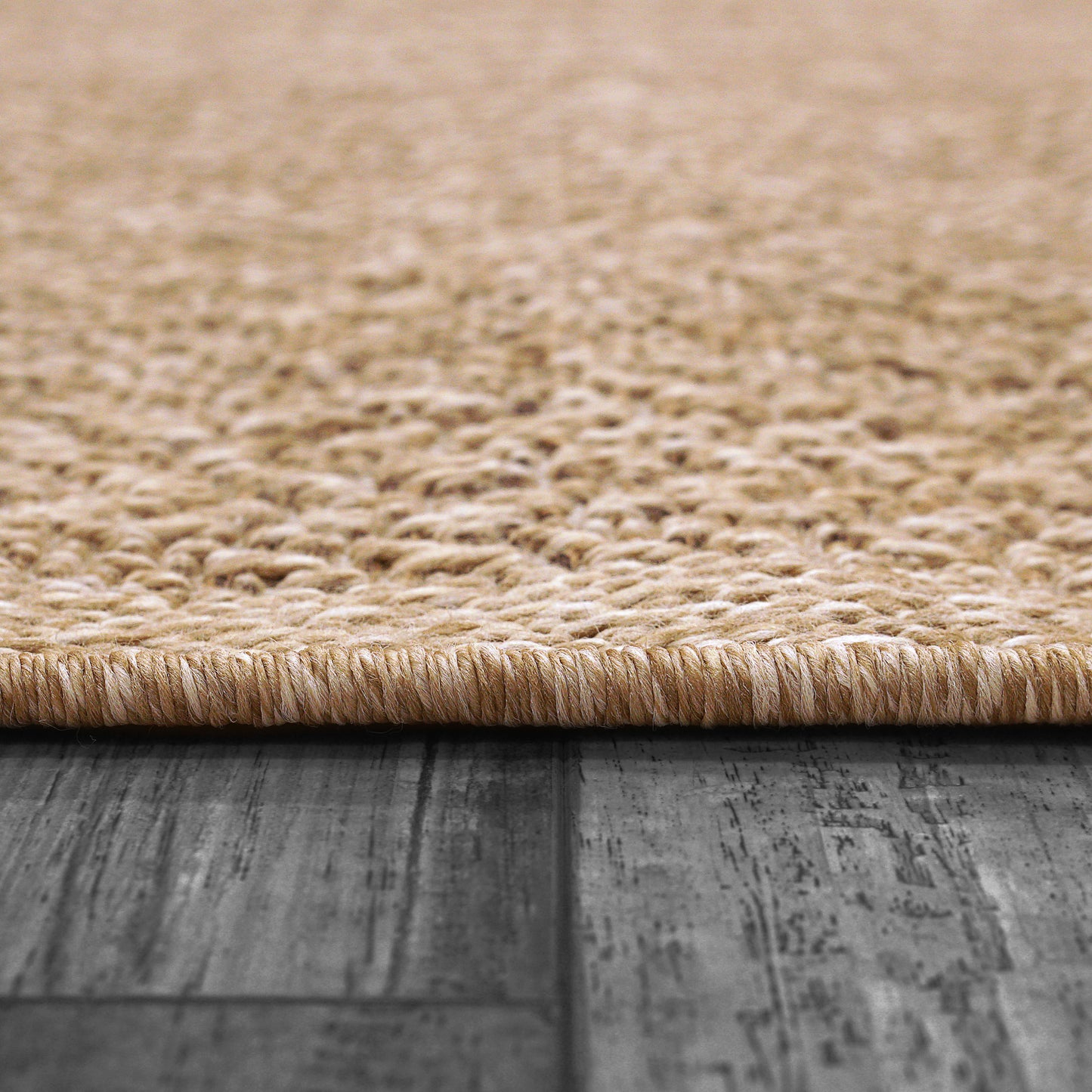 Kenai Modern Natural Geometric No Pile Rug