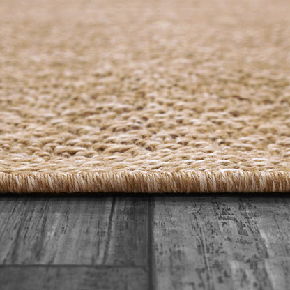Kenai Modern Natural Geometric No Pile Rug