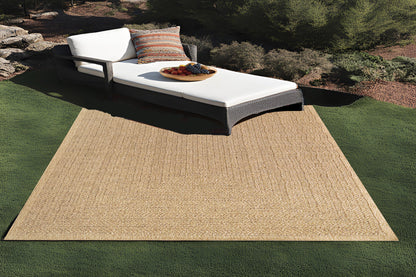 Kenai Modern Natural Geometric No Pile Rug