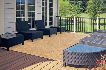 Kenai Modern Natural Geometric No Pile Rug