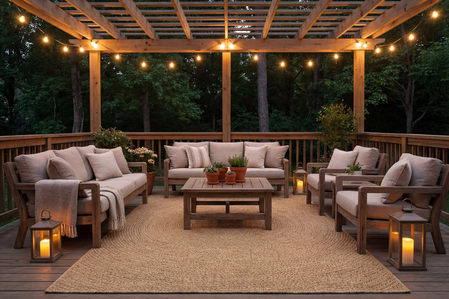 Kenai Modern Natural Geometric No Pile Rug