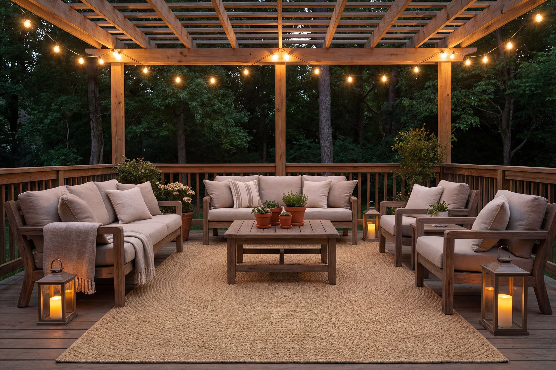 Kenai Modern Natural Geometric No Pile Rug