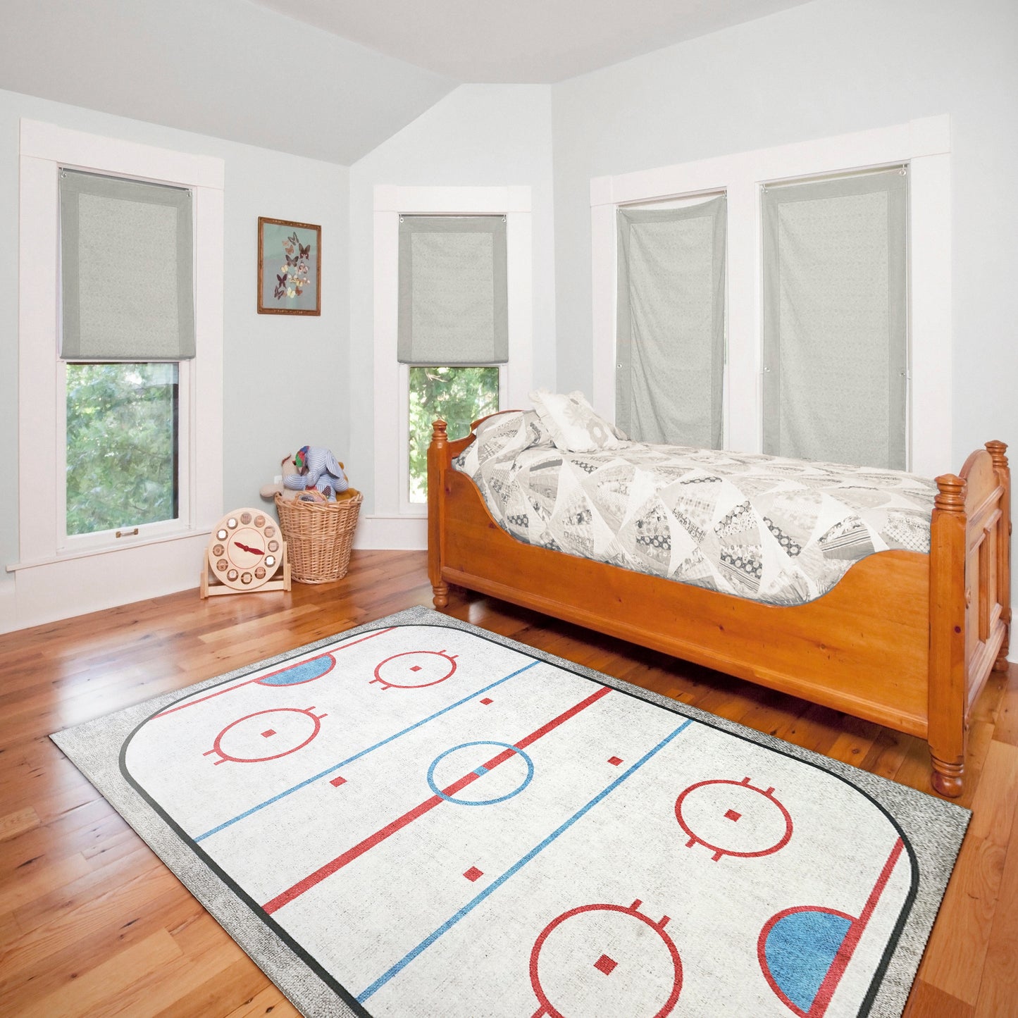 Kidz Children Ivory/Multi Hockey No Pile Rug