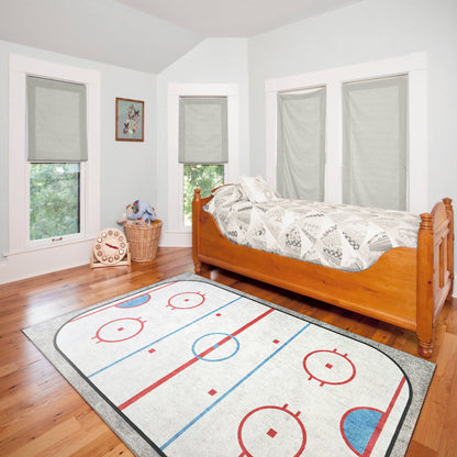 Kidz Children Ivory/Multi Hockey No Pile Rug