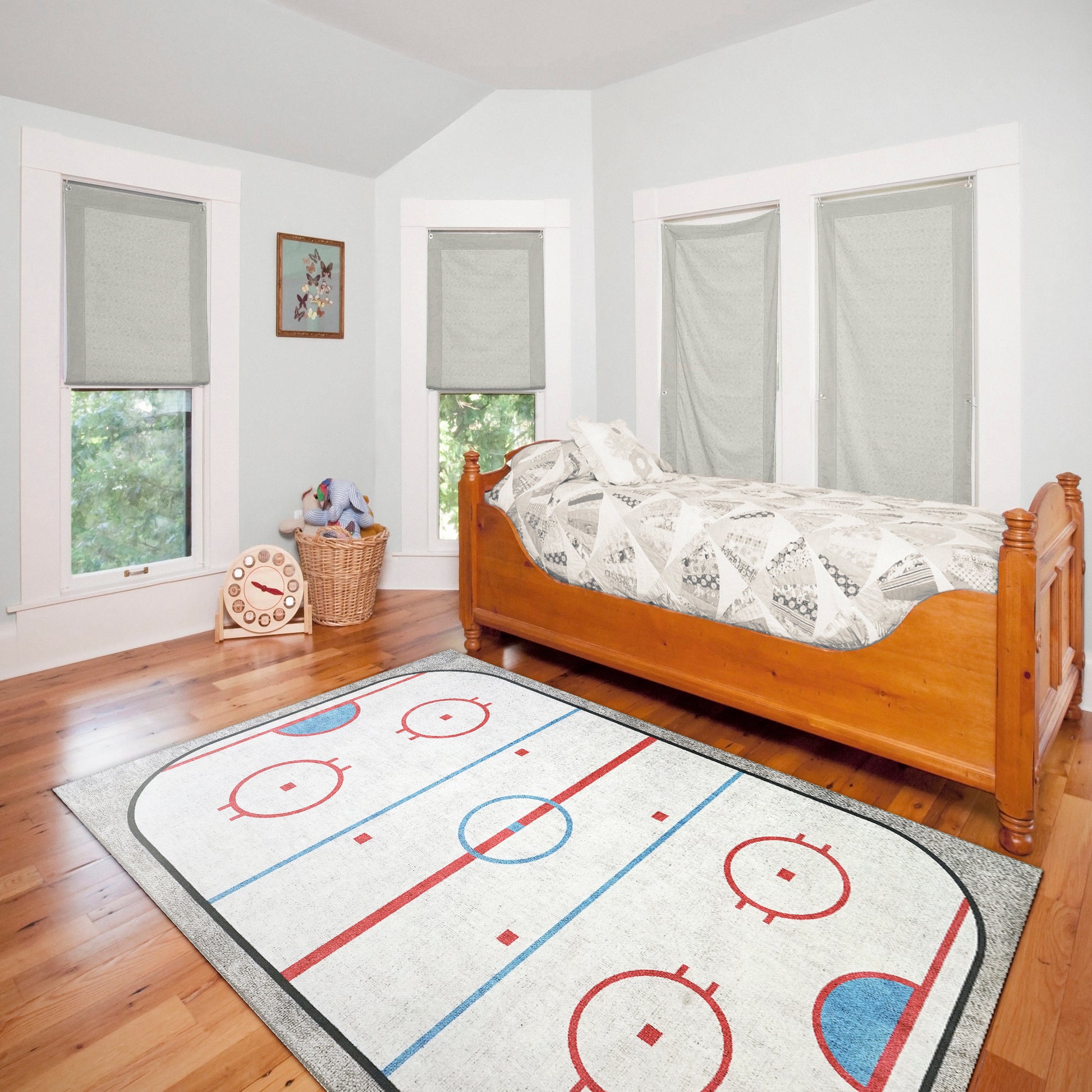 Kidz Children Ivory/Multi Hockey No Pile Rug