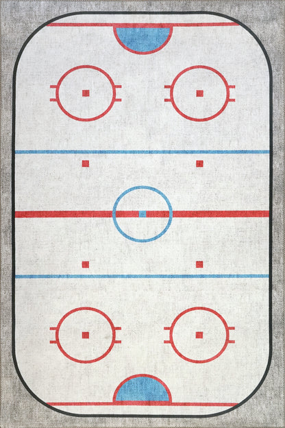Kidz Children Ivory/Multi Hockey No Pile Rug