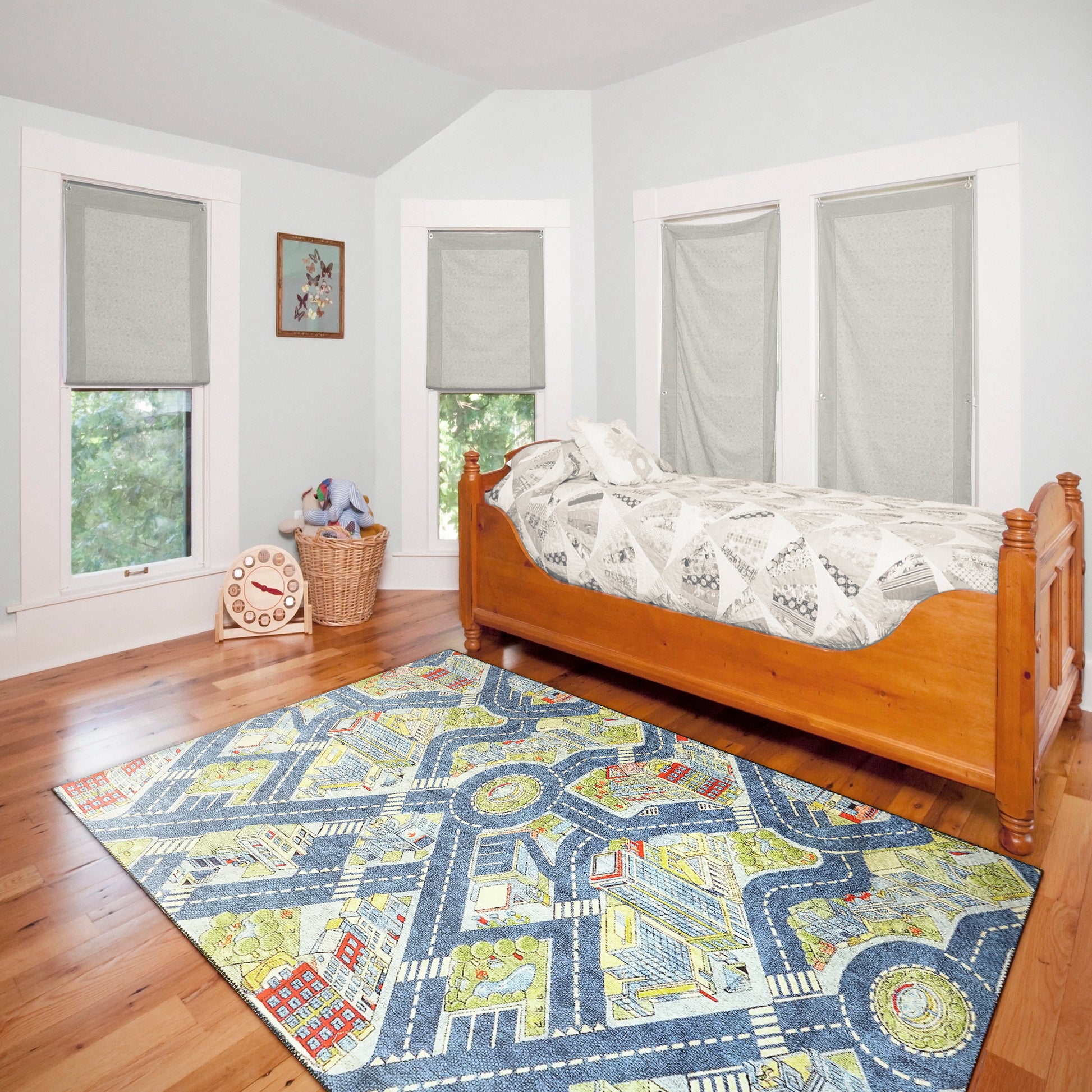 Kidz Children Multi City No Pile Rug