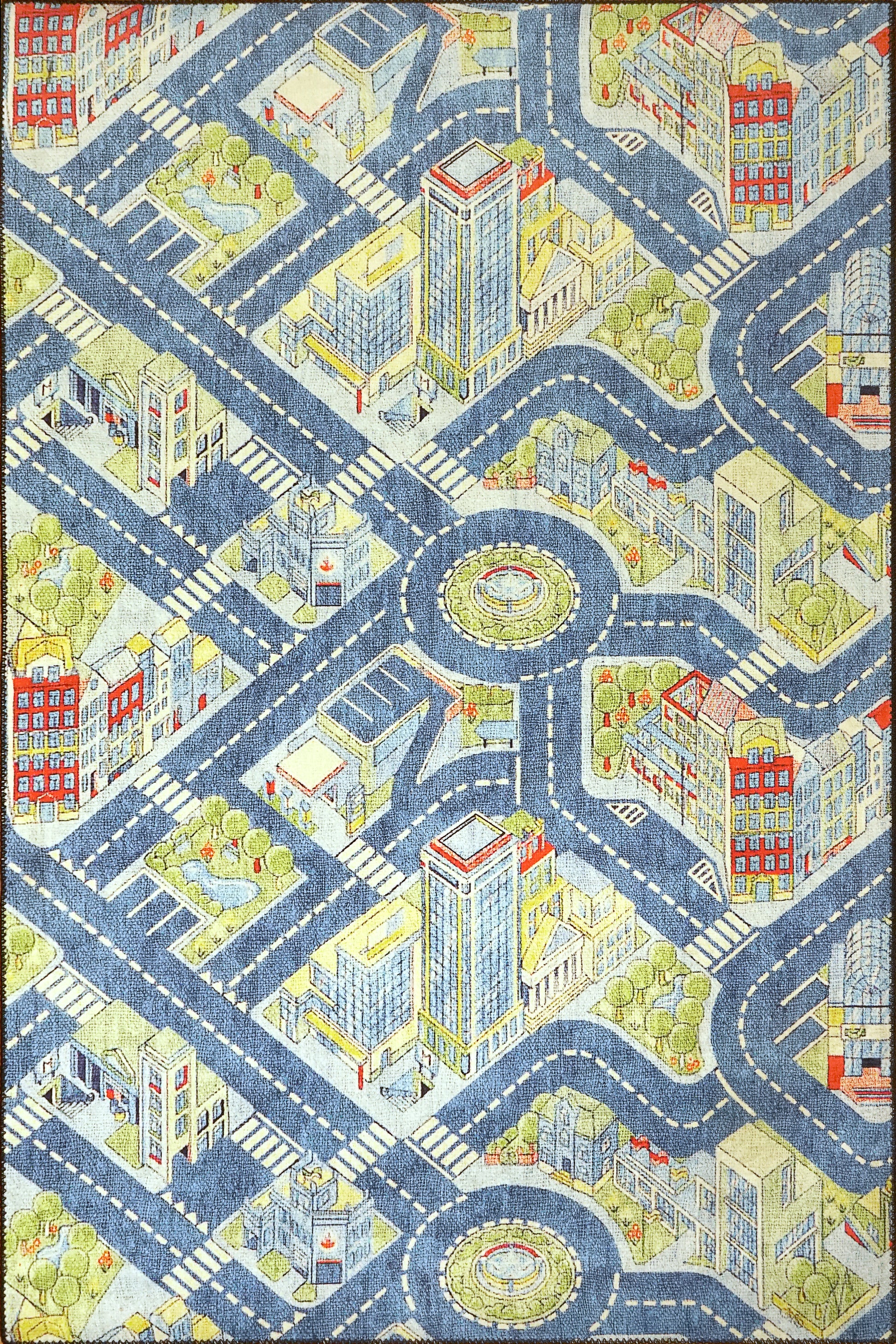 Kidz Children Multi City No Pile Rug