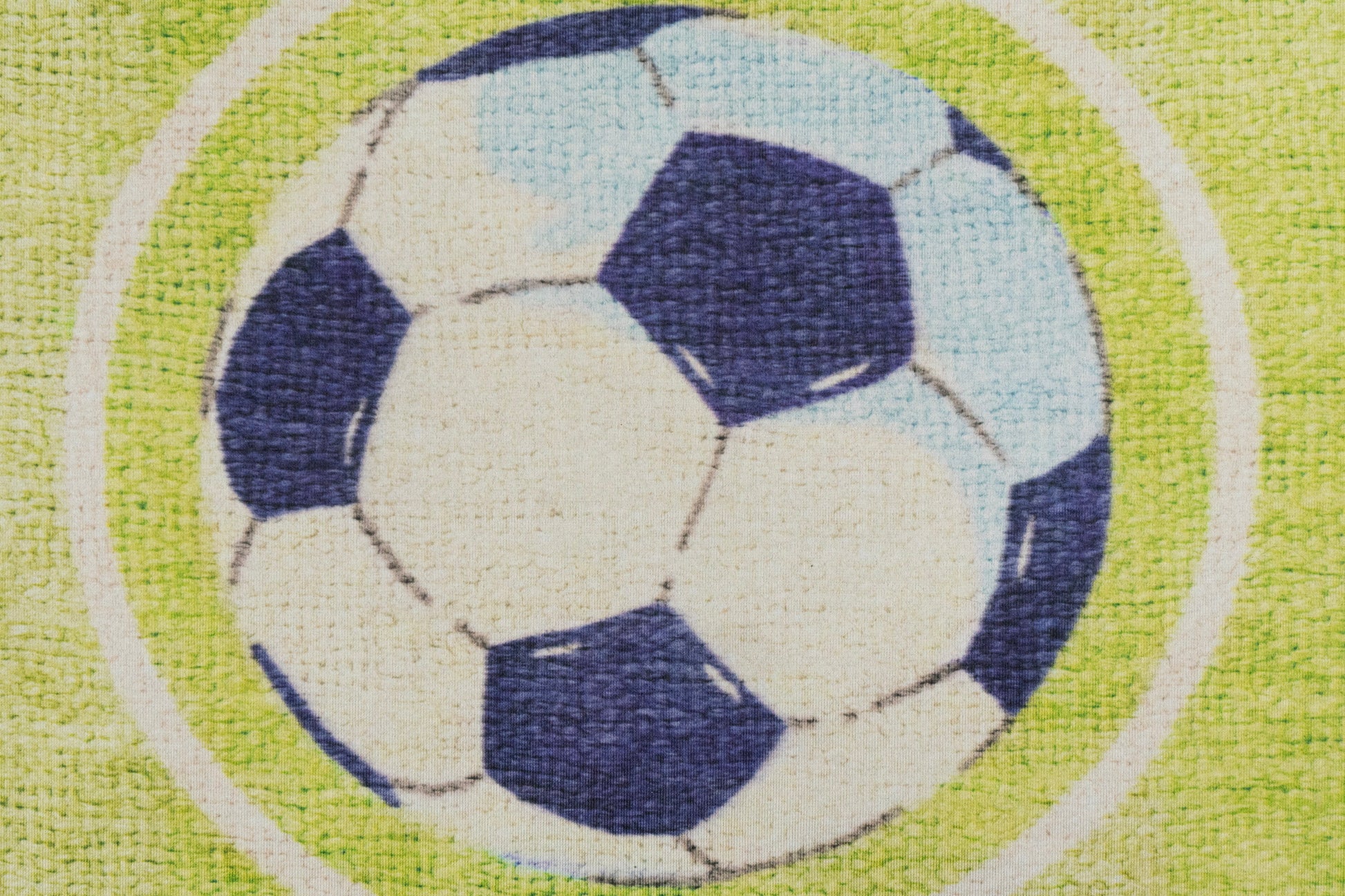 Kidz Children Green Soccer No Pile Rug