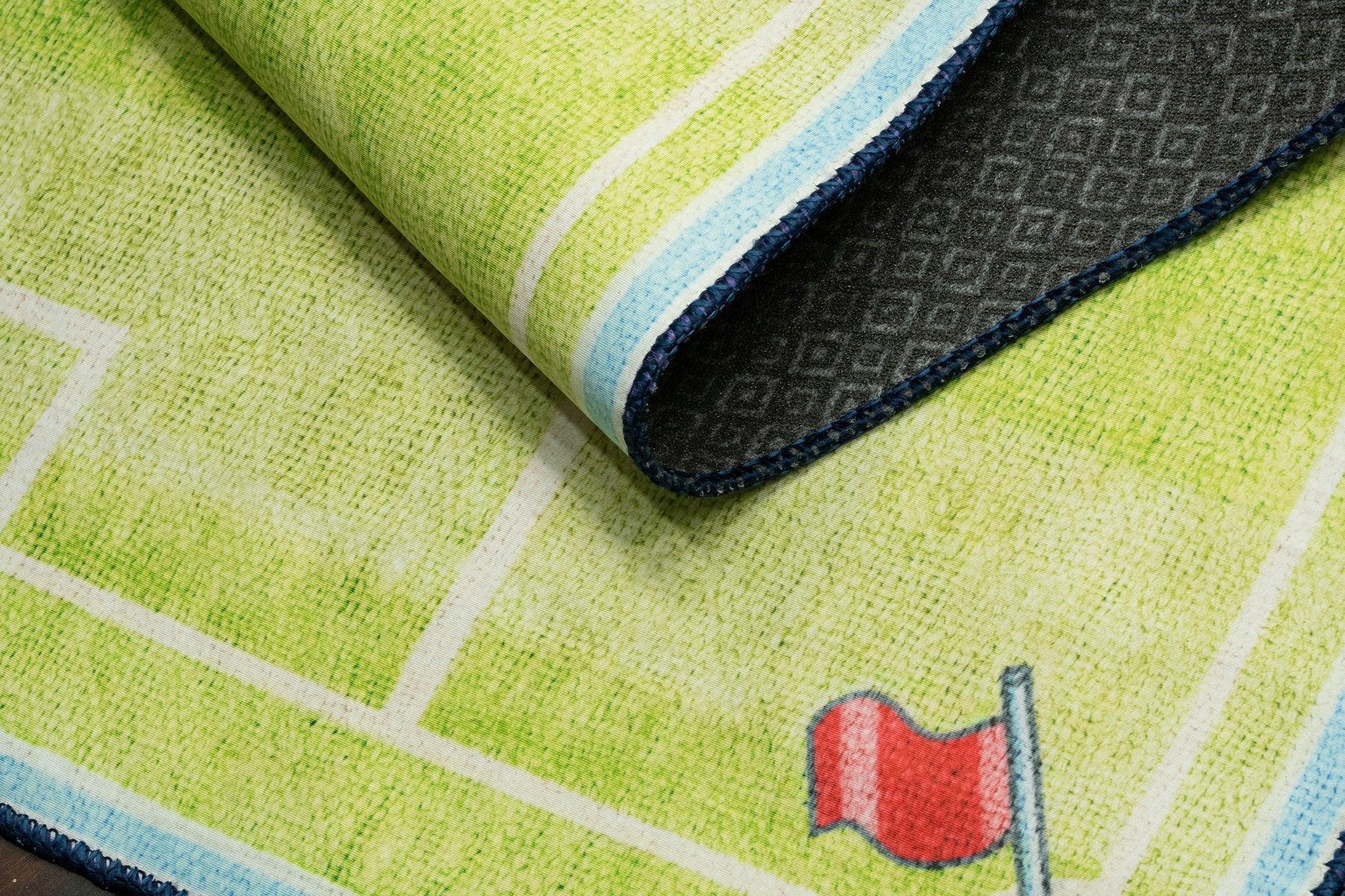 Kidz Children Green Soccer No Pile Rug