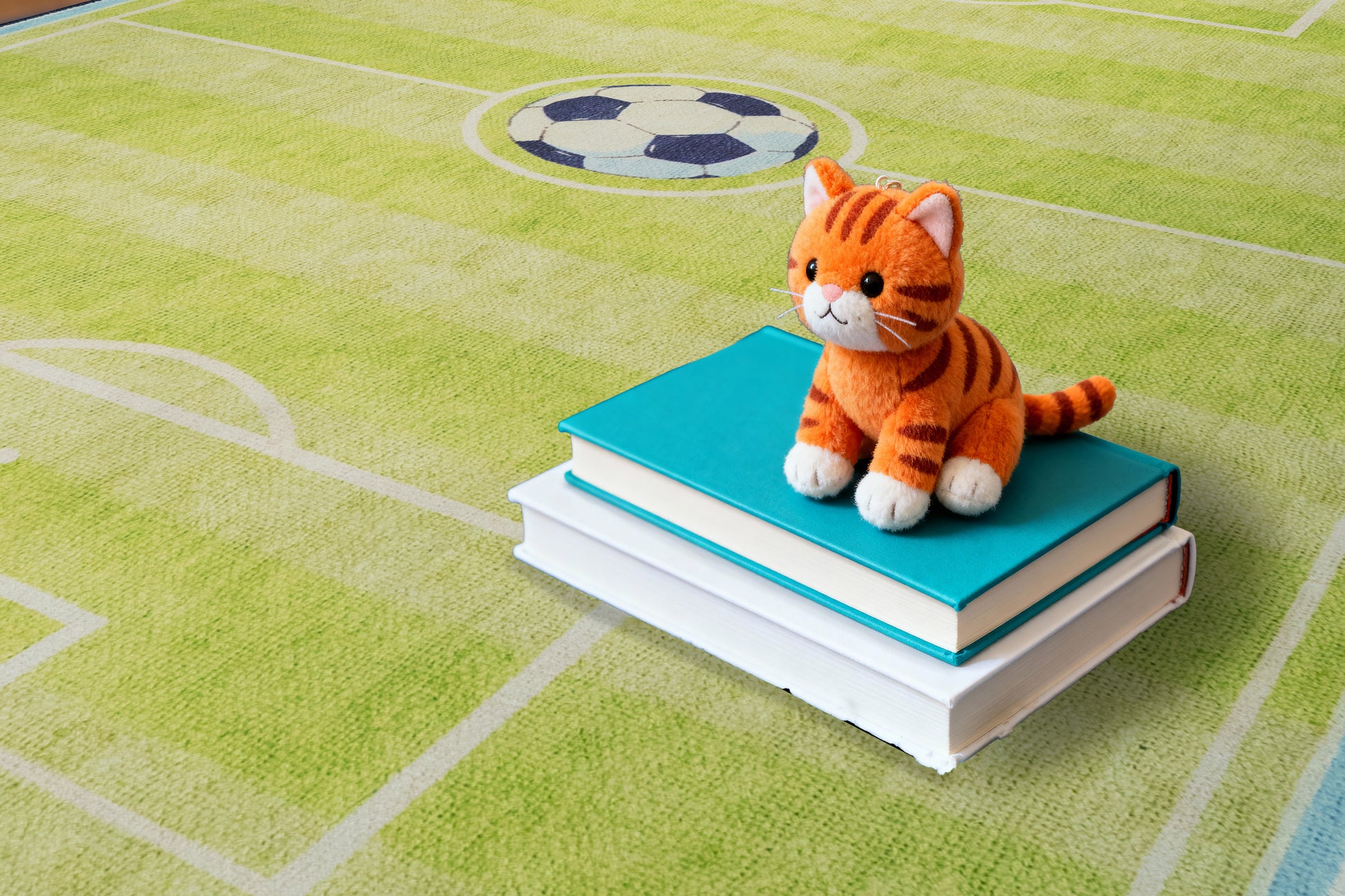 Kidz Children Green Soccer No Pile Rug