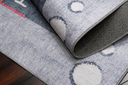 Kidz Children Grey/Multi Hopscotch No Pile Rug