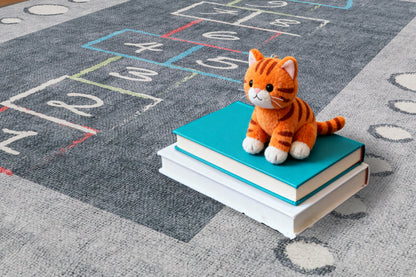 Kidz Children Grey/Multi Hopscotch No Pile Rug