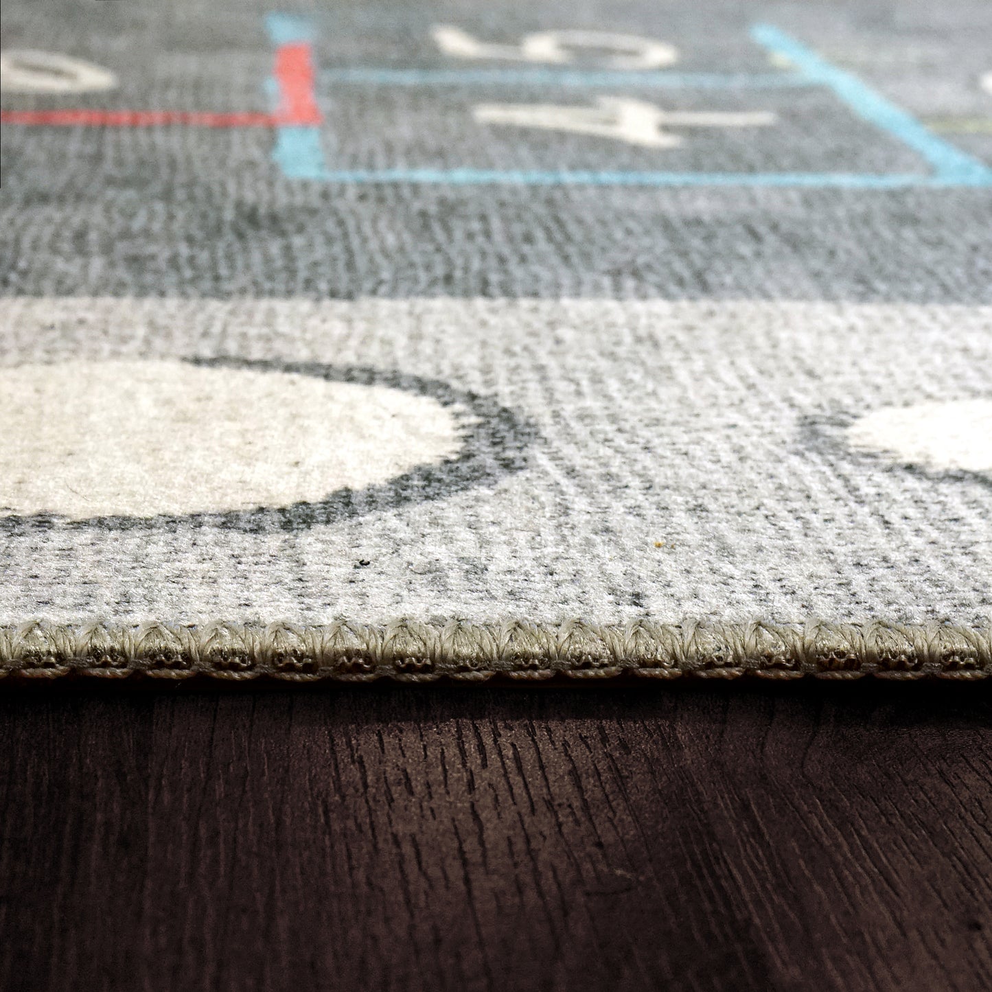 Kidz Children Grey/Multi Hopscotch No Pile Rug