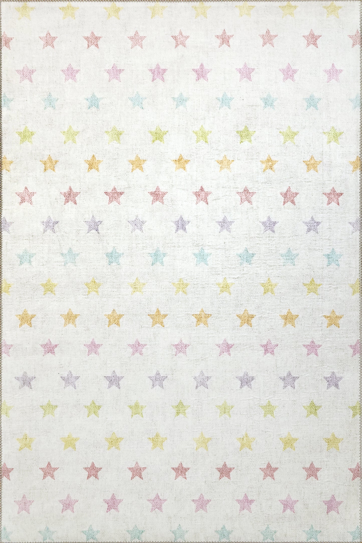 Kidz Children Ivory/Multi Stars No Pile Rug