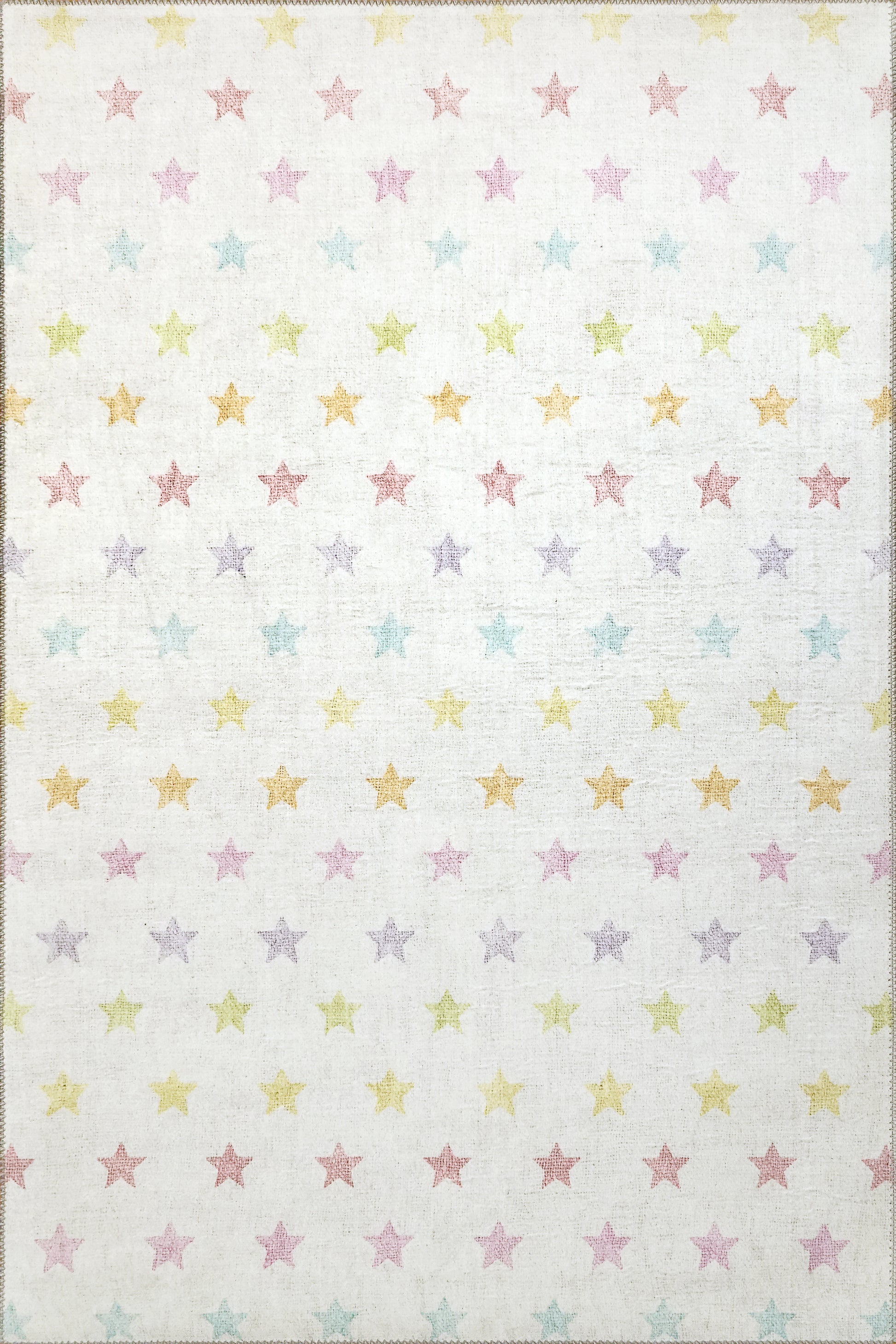 Kidz Children Ivory/Multi Stars No Pile Rug