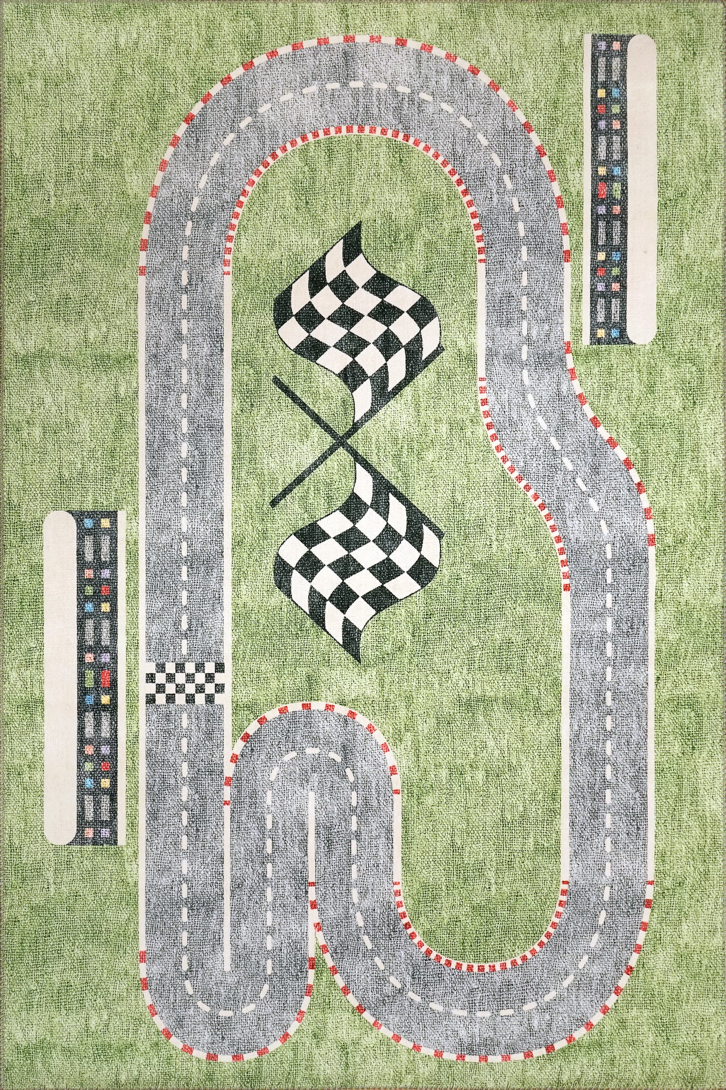 Kidz Children Multi Racetrack No Pile Rug