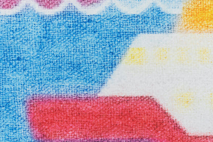 Kidz Children Multi Boats No Pile Rug