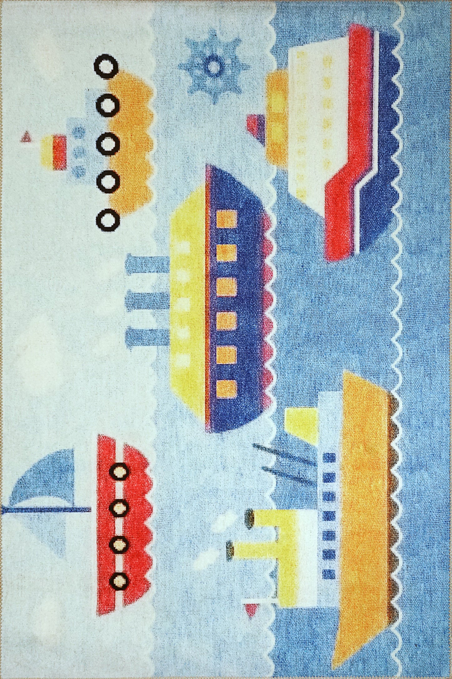 Kidz Children Multi Boats No Pile Rug