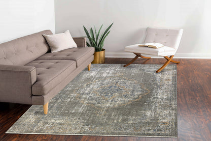 Kyra Transitional Beige/Multi Medallion Medium Pile Rug