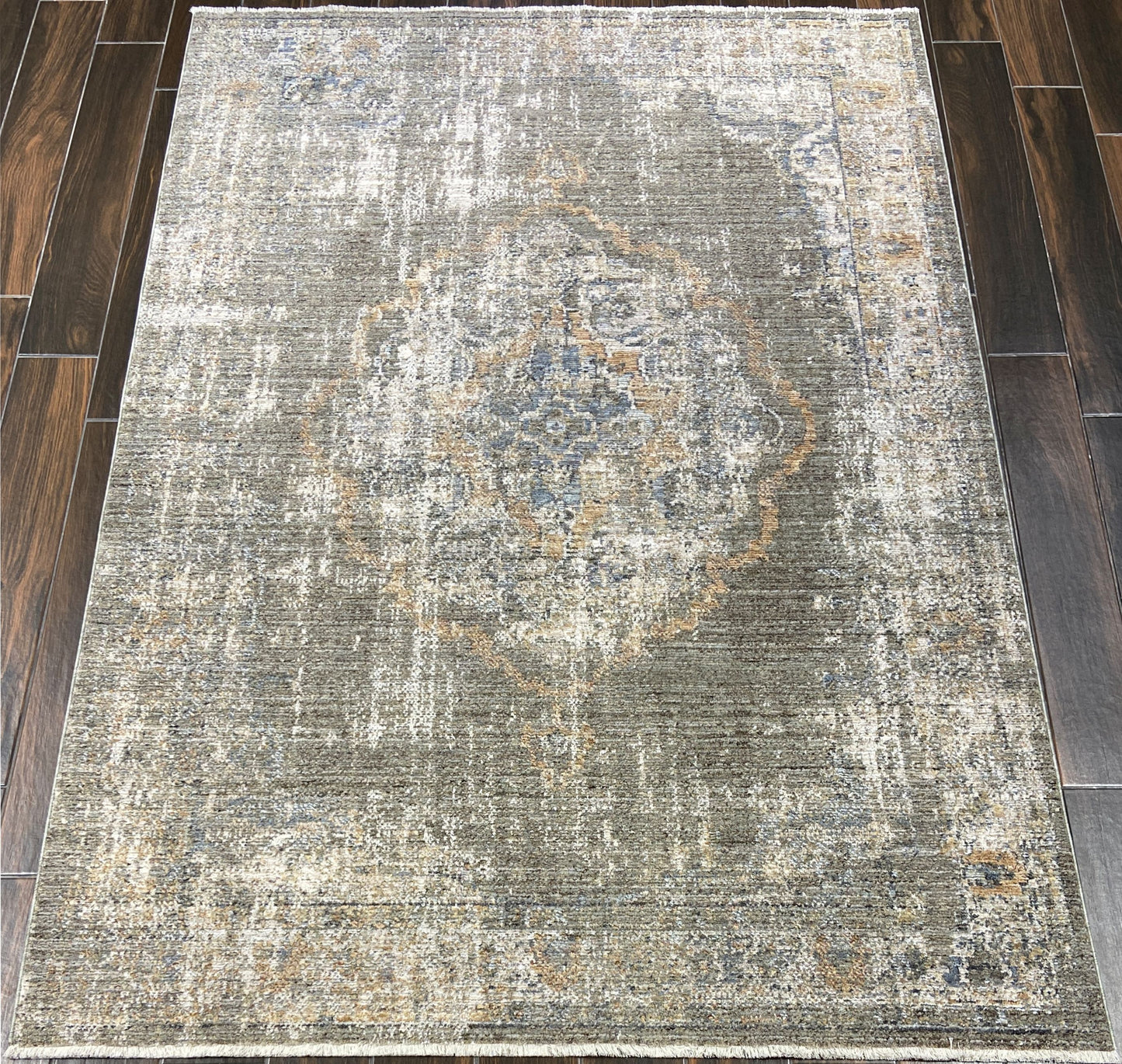 Kyra Transitional Beige/Multi Medallion Medium Pile Rug