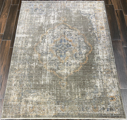 Kyra Transitional Beige/Multi Medallion Medium Pile Rug