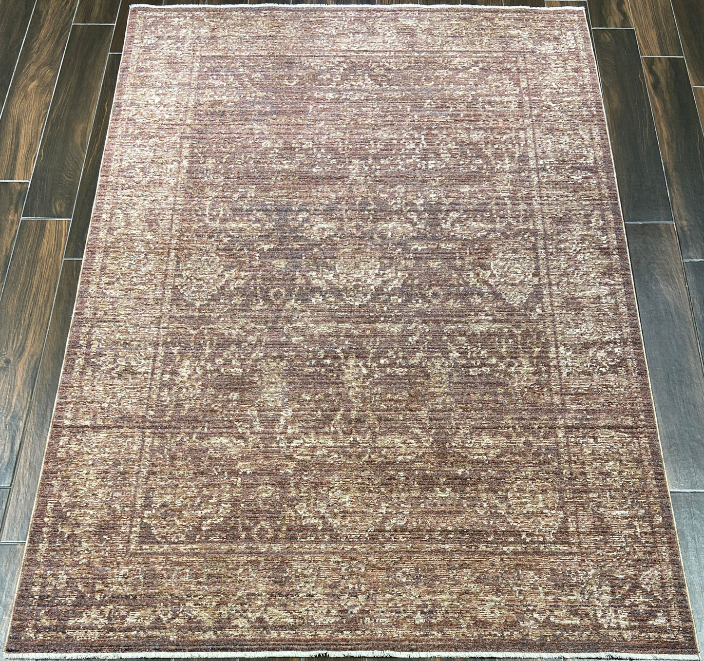 Kyra Transitional Rust Floral Medium Pile Rug