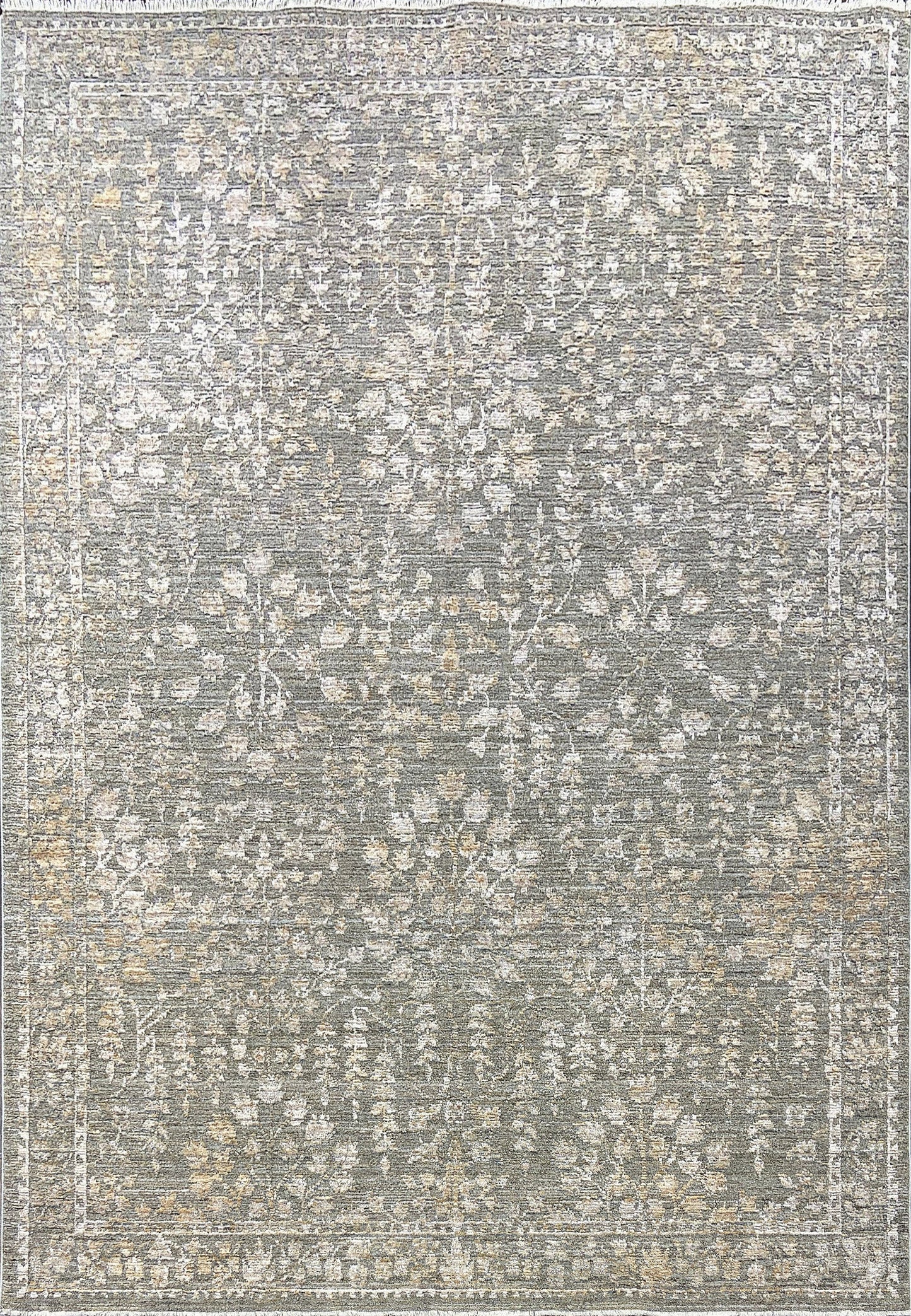 Kyra Transitional Grey/Dark Grey Floral Medium Pile Rug