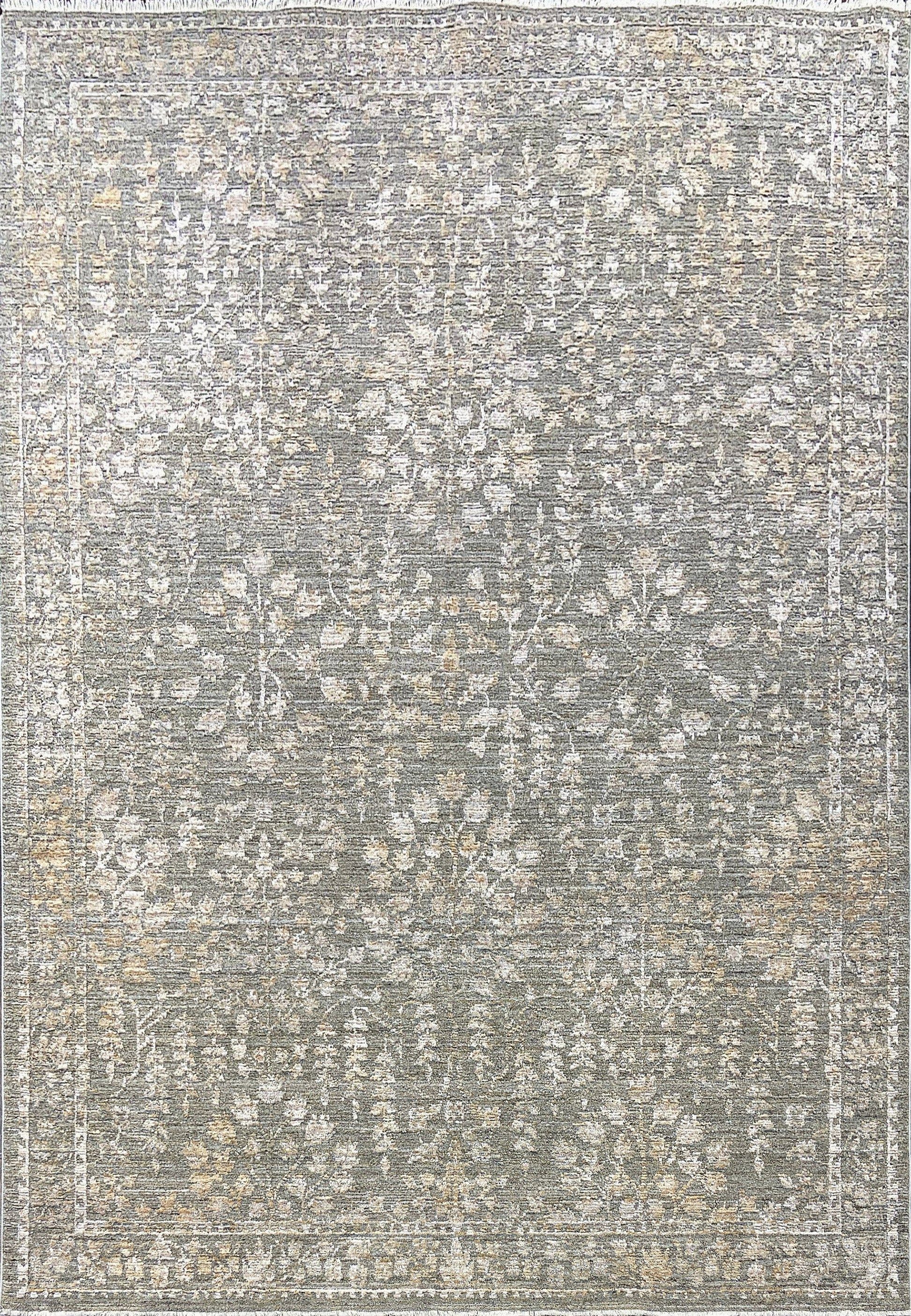 Kyra Transitional Grey/Dark Grey Floral Medium Pile Rug