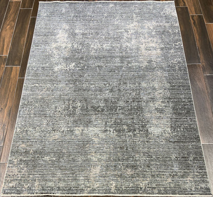 Kyra Modern Grey/Navy Abstract Medium Pile Rug