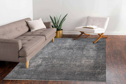 Kyra Modern Grey/Navy Abstract Medium Pile Rug