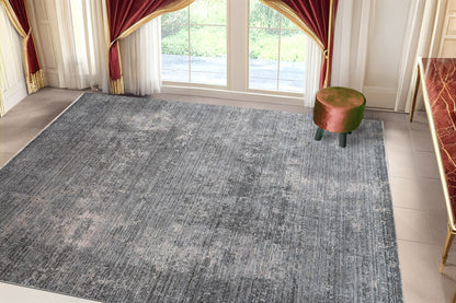 Kyra Modern Grey/Navy Abstract Medium Pile Rug