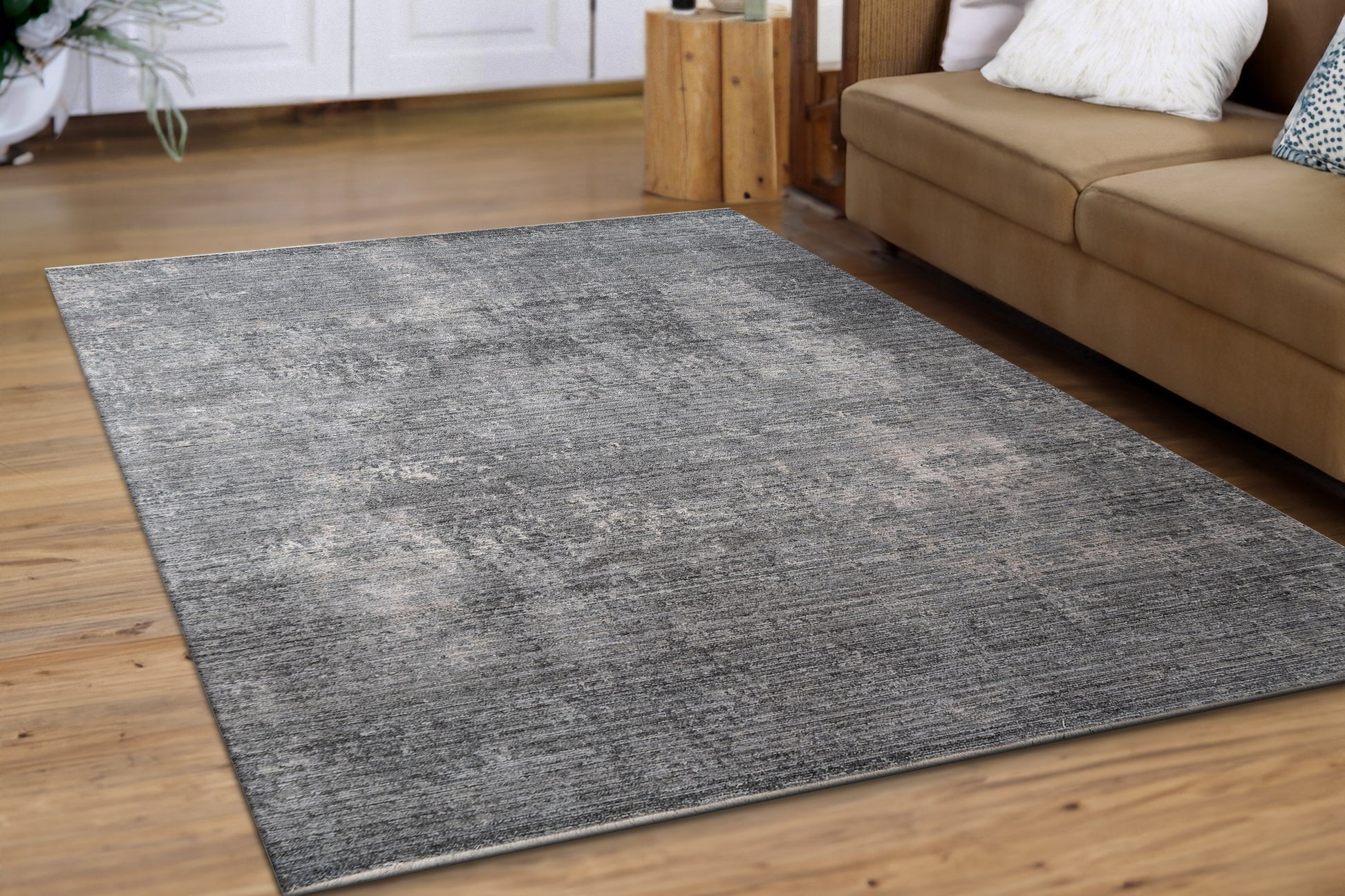 Kyra Modern Grey/Navy Abstract Medium Pile Rug