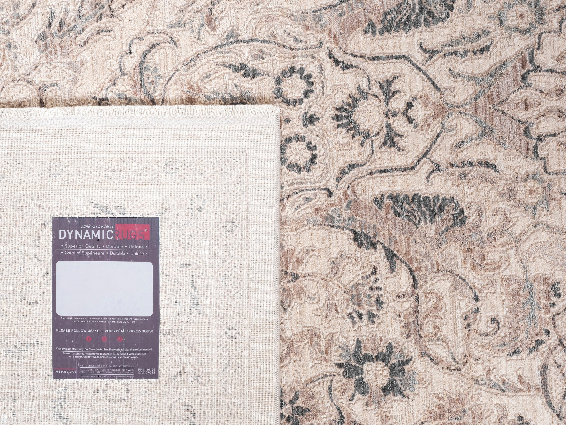 Lara Traditional Ivory/Beige/Grey Medallion Low Pile Rug