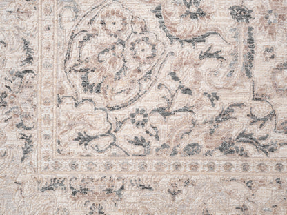 Lara Traditional Ivory/Beige/Grey Medallion Low Pile Rug