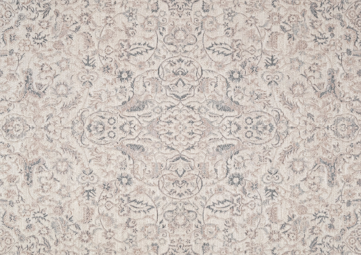Lara Traditional Ivory/Beige/Grey Medallion Low Pile Rug