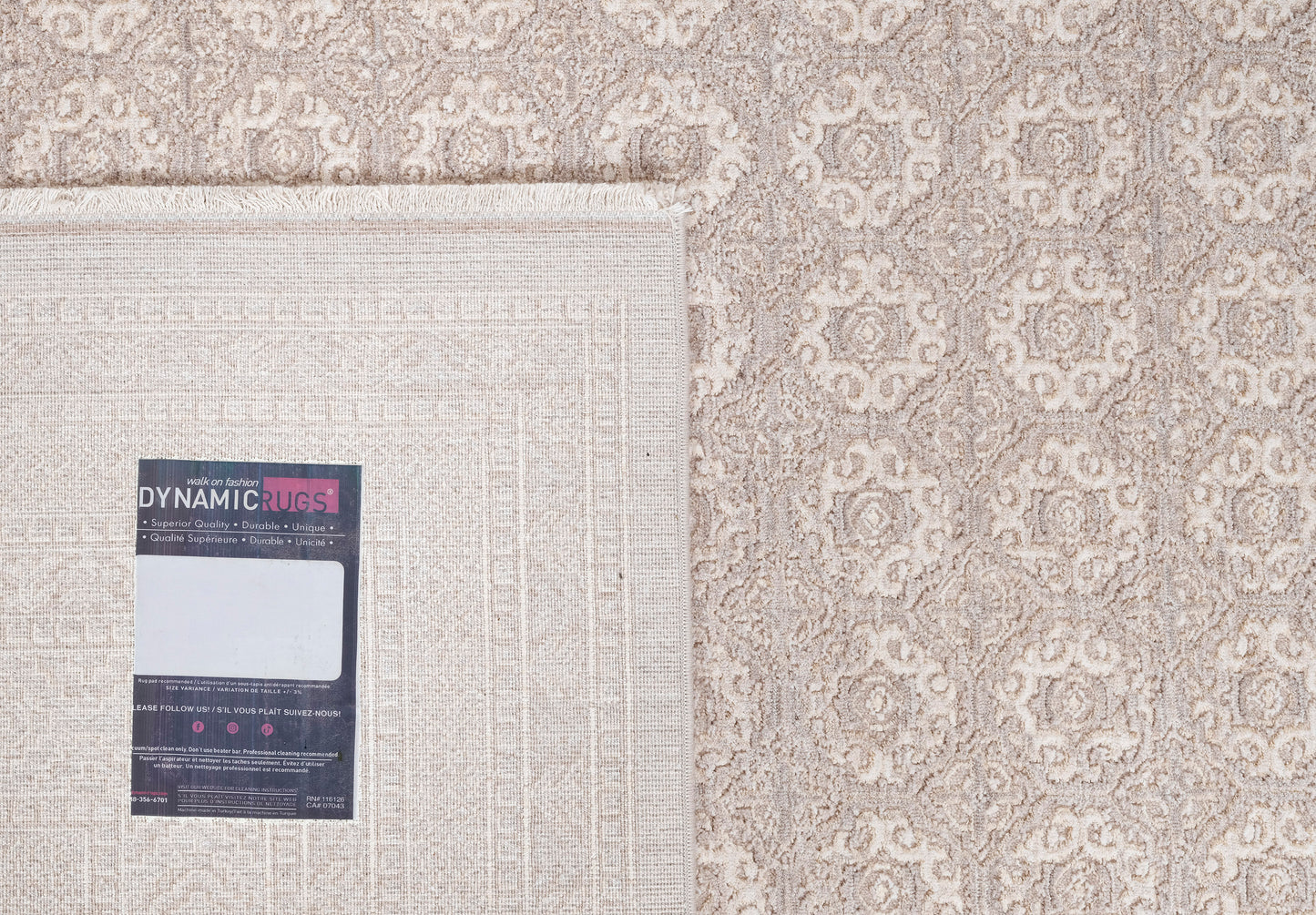 Lara Traditional Taupe Floral Low Pile Rug