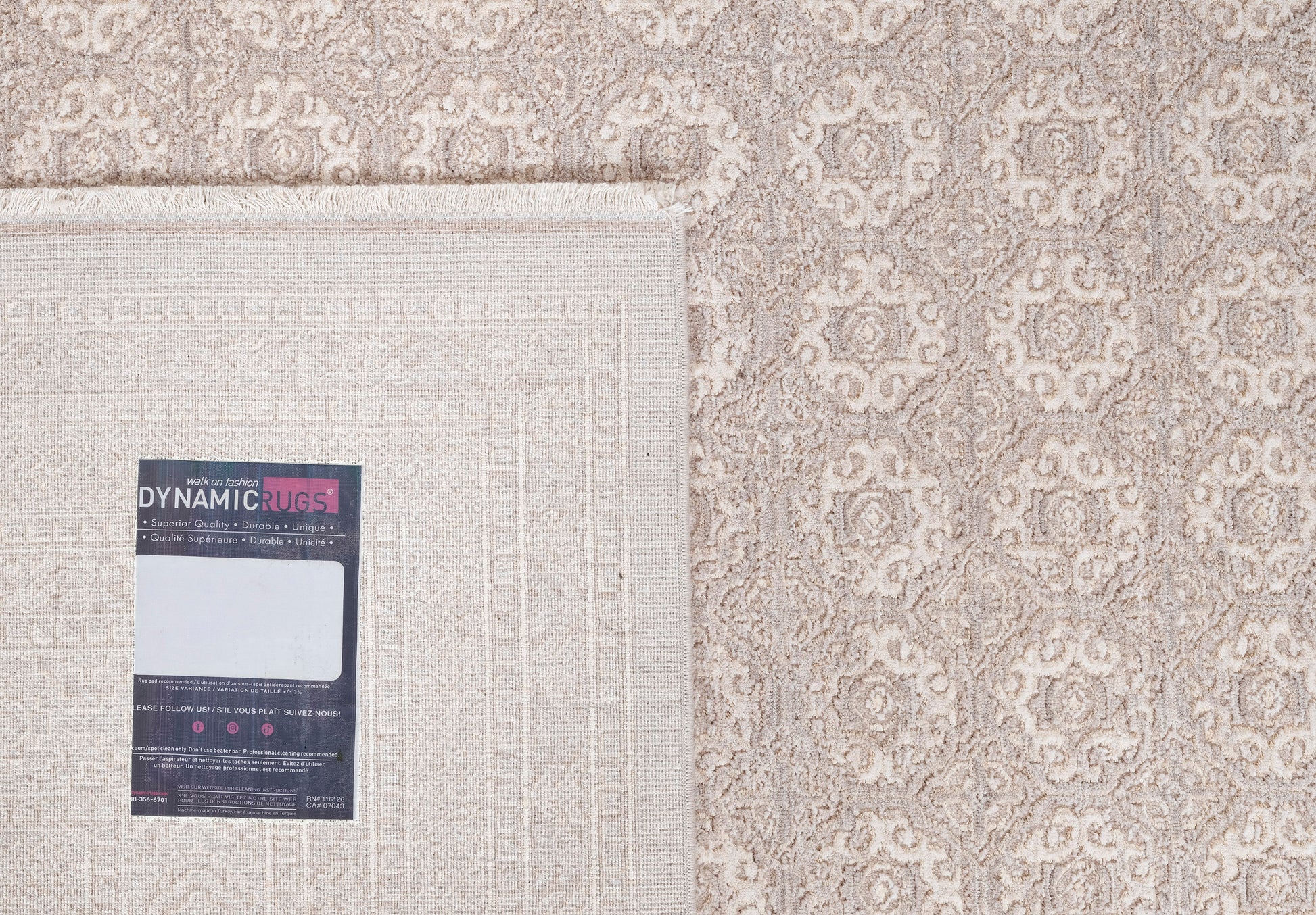 Lara Traditional Taupe Floral Low Pile Rug