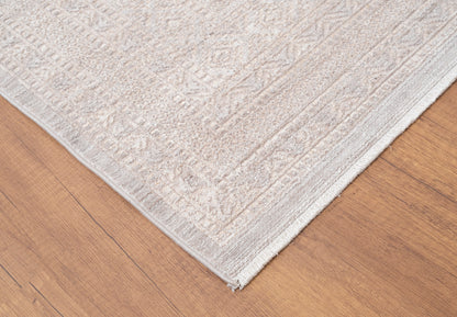 Lara Traditional Taupe Floral Low Pile Rug