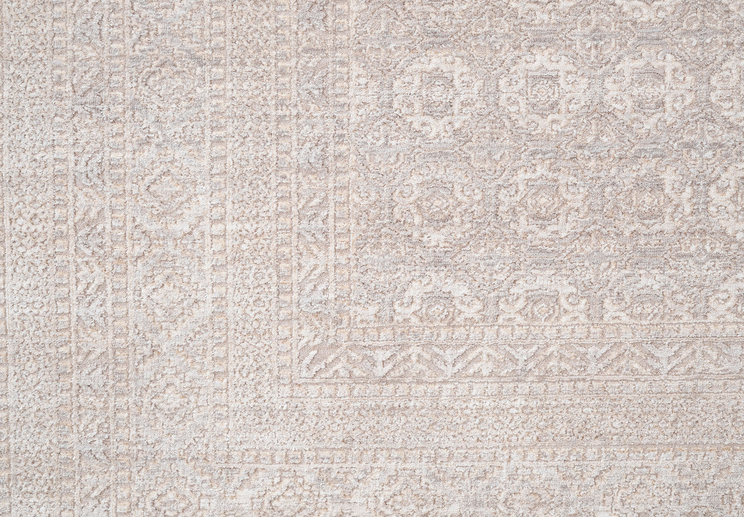 Lara Traditional Taupe Floral Low Pile Rug