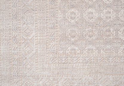 Lara Traditional Taupe Floral Low Pile Rug