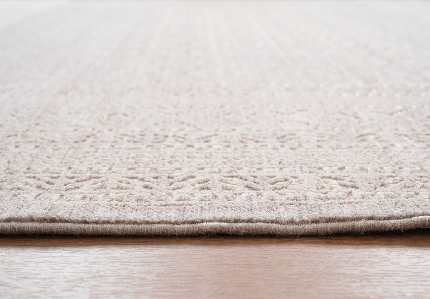 Lara Traditional Taupe Floral Low Pile Rug