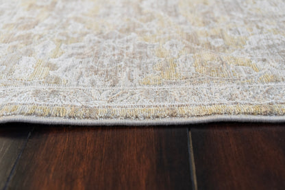 Lara Traditional Beige/Grey Floral Low Pile Rug