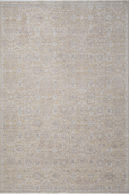 Lara Traditional Beige/Grey Floral Low Pile Rug